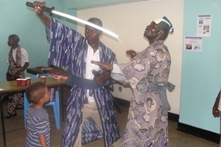 Participants at the cultural festival posing for a photo after wearing the yukata