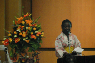 One of the speech contestants