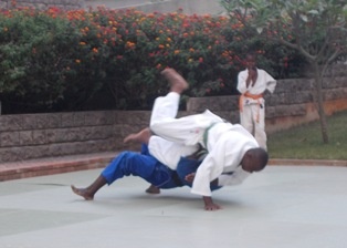 Judo Demonstration in Progress