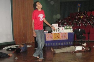A scene from the play performed by the USIU Japanese club