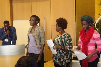 Some students of JKSC presenting a song