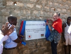 Mr. H.E. Mr. Terada unveiling the Plaque of the project with Mr. Bilal Mazoya,  Kilifi County Director of health