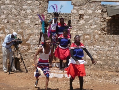 Youth group in the community performing a traditional dance.