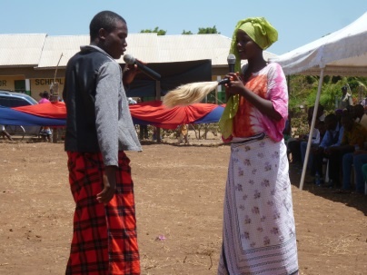 AMURT health centre Malindi giving a drama to the community expressing the importance of the health care.