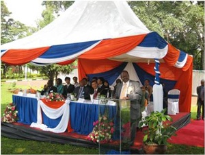 PS Godia giving a speech