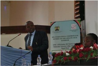 Mr. Bor, PS for Public Health and Sanitation in Kenya, delivering his speech