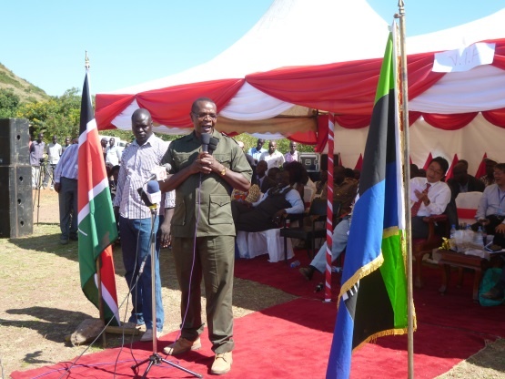 Hon Paul Otuoma, Member of Parliament, Funyula Constituency giving a speech.