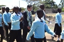 H.E. Mr. Tatsushi Terada being escorted by the school scouts