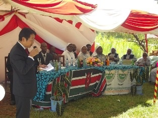 Mr. Mori giving a speech
