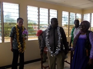 H.E. Terada touring the new Administration Block