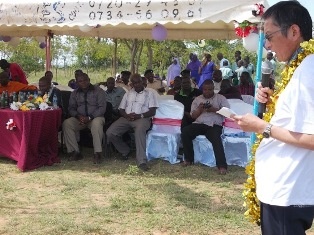 H.E. Terada giving a speech