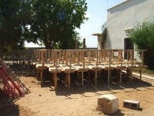A training facility for police forces has been constructed in Djibouti. Chairs and desks on the right are for the training rooms/ halls.