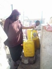 Water supply point constructed by support from Japan. It serves for providing safe water to population as well as for helping internally displaced population by delegating its management responsibilities.