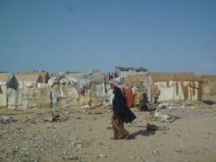 Makeshift shelters are built in very congested manner. There is a high risk of fire breakout in this area where strong wind often blows.