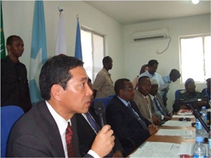 Ambassador Takata making his remarks