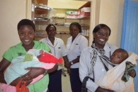 Mothers with the nurses