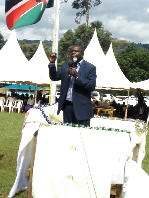 Member of Parliament of Aldai Constituency, Hon. Cornelius Serem giving a speech