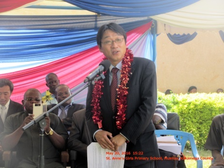 Mr. Mikio Mori, Charge d’ Affaires of  Japanese Embassy in the  Republic of Kenya giving a speech