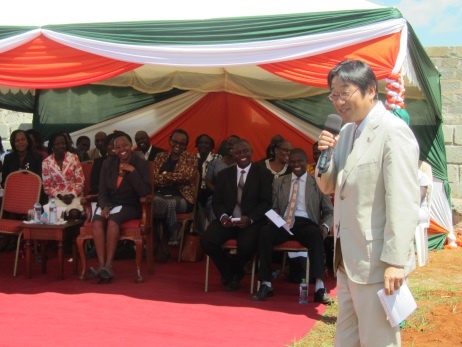 Mr. Mori, Charge d’ Affaires of  Japanese Embassy in the  Republic of Kenya,greeting in Kalenjin language