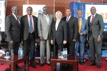 The Panelists L to R: Mr. Kalua, Dr. Kiptoo, Amb. Awori, Amb. Uesawa, Mr. Ndungu, Mr. Gabriel Negatu and Mr. Kaikai