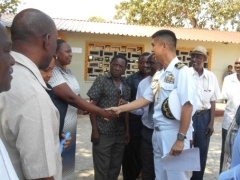 Mr. Tomohiro Tomimatsu, Representative from the Embassy of Japan being welcomed by the school