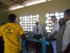 Checking the equipment which were purchased through the fund