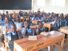 Happy Pupils at new classroom.