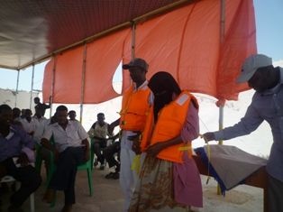 A scene during a Fishery Skill training course for vulnerable population such as migrants, displaces and member of the host community. The slot of the training shown in the picture is to teach life-saving skills. (Bossaso)